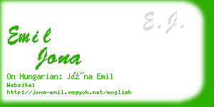 emil jona business card